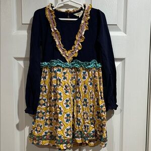 Matilda Jane Navy and Yellow Floral Dress with Ruffles